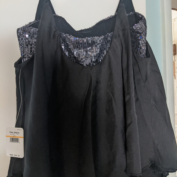 FREE PEOPLE NWT - black cami with sequins … - Picture 11 of 12